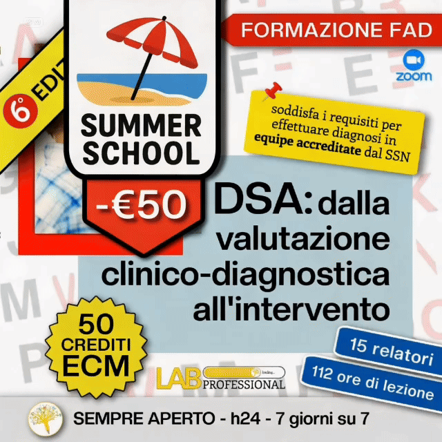 Corso Alta Formazione ECM – DSA: dalla valutazione clinico-diagnostica all’intervento – 6° edizione